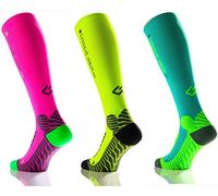 Calze elastiche per lo sport (compressione: 18 - 21 mmHg) di alta qualità, made in Germania, neon giallo