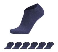 Calze Fantasmini in Cotone Filo di Scozia, Calzini Pariscarpa Sneaker Unisex, Minicalza Pedalino Salvapiede Invisibile Uomo Donna, 6 paia (Blu, 35)