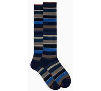 calze GALLO lunghe gambaletto da per uomo cotone riga multicolor blu royal corda