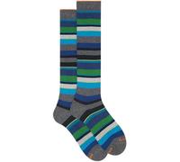 calze GALLO lunghe gambaletto da per uomo cotone riga multicolor grigio e blu
