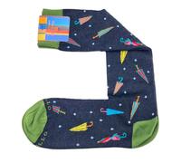 Calze Gallo Uomo Lunghe Ombrelli Cotone Verde Lavagna Man Socks Taglia 40 - 45