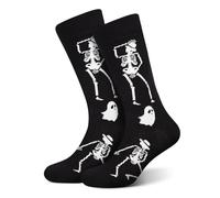 Calze Halloween Scheletro Fantasma Uomo Donna Ragazzi Divertenti - Fantasia Colorati Arte Simpatici Strani Scheletri Fantasmi Calzini Costume - Regali Halloween Originali Idee Regalo per Lui Lei