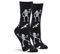 Calze Halloween Scheletro Pipistrelli Donna Ragazza Divertenti - Fantasia Colorati Arte Simpatici Particolari Strani Lunghi Scheletri Calzini Costume - Regali Halloween Originali Idee Regalo per Lei