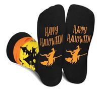 Calze Halloween Strega Vestito Cappello Donna Ragazza Divertenti - Fantasia Colorati Arte Simpatici Particolari Strani Lunghi Calzini Costume - Regali Halloween Originali Idee Regalo per Lei