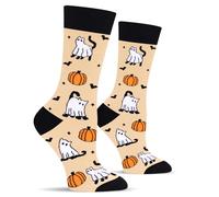 Calze Halloween Zucca Gatto Pipistrelli Donna Ragazza Divertenti - Fantasia Colorati Arte Simpatici Particolari Strani Lunghi Zucche Calzini Costume - Regali Halloween Originali Idee Regalo per Lei