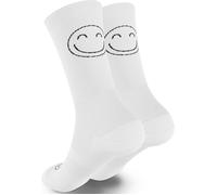 HappyTraining Calze sportive Happy Basics White traspiranti, divertenti, unisex, senza punti, per Crossfit, Corsa, Ciclismo, Palestra, Running