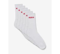 Calze HUGO Rib Logo bianco rosso (6 paia)