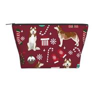Calze Husky Candy Canes Holiday Dog Ruby, Borsa da toilette Borsa per trucco Borsa per cosmetici Borsa da toilette da viaggio portatile