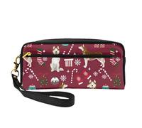 Calze Husky Candy Canes Holiday Dog Ruby, Borsa per il trucco Borsa per cosmetici Borsa da viaggio portatile da toilette Astuccio in pelle per donne e ragazze