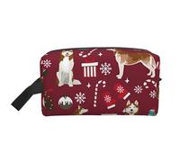Calze Husky Candy Canes Holiday Dog Ruby, Borsa per il trucco Borsa per cosmetici Borsa da viaggio portatile da viaggio Borsa per trucco Organizer
