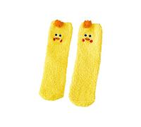 Calze invernali da donna, calde, fuzzy, calze in corallo, calze a rete, taglie forti, Giallo, Taglia unica