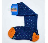 Calze Lunghe Gallo Donna a Pois Menta su fondo Royal Cotone taglia Unica 35 - 38