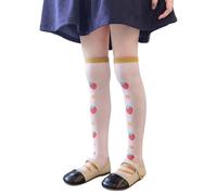 Calze lunghe sopra il ginocchio calze sopra il polpaccio calzini Cartoon modello fragola calze al ginocchio per ragazze 3-8 anni tubo lungo, F, A