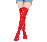 Calze lunghe sopra il ginocchio per San Valentino Carino Labbro Cuore Amore Modello Coscia Calze Alte Per Le Donne Feste E Abbigliamento Casual San Valentino Calze Lunghe, 9 piccolo amore rosso così