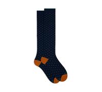 Calze lunghe uomo blu fantasia pois
