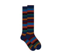 Calze lunghe uomo blu righe multicolor