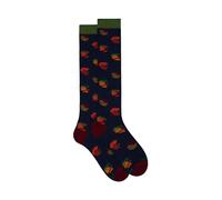Calze lunghe uomo cotone blu fantasia galli multicolore