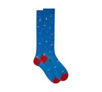 Calze lunghe uomo cotone fantasia sub azzurro