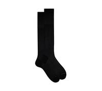 Calze lunghe uomo cotone nero tinta unita