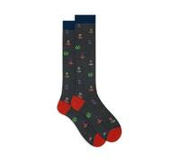 Calze lunghe uomo grigio fantasia gioco calcio