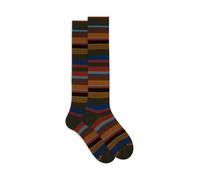 Calze lunghe uomo verde righe multicolor