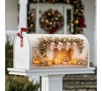 Calze magnetiche per cassette postali, decorazioni natalizie rustiche per cassetta della posta, decorazione per esterni e cortile, 53 x 64 cm