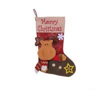 Calze natalizie con design 3D con Babbo Natale, pupazzo di neve e renna, adatte per camino, caminetto o albero, spaziose per riempire calze e articoli per le vacanze (M3-30 modello cervo)