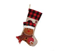 Calze natalizie da 48 cm, design da appendere, con pupazzo di neve, cervo, Babbo Natale, pinguino, biscotto per decorazioni stagionali e riempitivo per caramelle (biscotti)