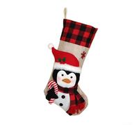 Calze natalizie da appendere a quadri, 48 cm, con pupazzo di neve, cervo, Babbo Natale e pinguino per decorazioni natalizie (pinguino)