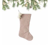 Calze natalizie in stile rustico, 45,7 cm, grandi, a maglia, per camino, caminetto, decorazione natalizia in stile country bohémien, con pompon, per la casa e le vacanze (1 pezzo)