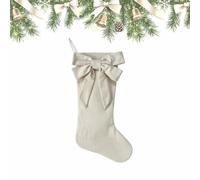 Calze natalizie in stile rustico, 45,7 cm, grandi, a maglia, per camino, caminetto, decorazione natalizia in stile country bohémien, con pompon, per decorazioni per la casa e le vacanze (B 1 pezzo)