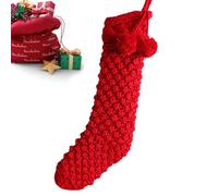 Calze natalizie rustiche, decorazioni per calze di Natale, decorazioni per calze da 18 pollici per Natale, calze a maglia tessute a mano classiche in tinta unita di grandi dimensioni per le vacanze