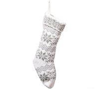 Calze natalizie stagionali in maglia con motivi a fiocco di neve, realizzate in tessuto di poliestere da appendere sui caminetti o da utilizzare come porta dolcetti natalizi (confezione mista)