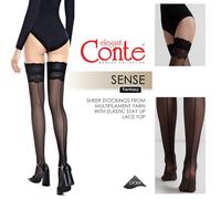 Calze nere trasparenti stile Conte Sense calze elastiche in pizzo 20 den