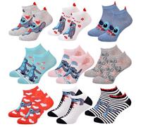Calze Pack Ragazza DISNEY LILO E STITCH, 9 Coppie TEEN Corte, 36-41