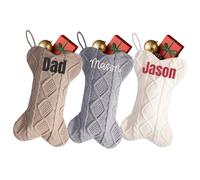 Calze per cani da compagnia personalizzate di Natale, con nome ricamato personalizzato per la decorazione del camino in stile rustico/fattoria/campagna