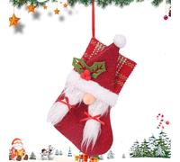 Calze Per Natale - Calze Non Tessute,Borse Per Di Natale Con Bambola Senza Volto - Per Cioccolatini Premi Dolciumi Da Inserire Per La Mensola Del E Per La Festa Familiare Delle Vacanze