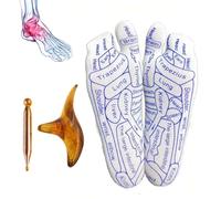 Calze per riflessologia con strumenti - Calze per sollievo e massaggi, calze per terapia con acupressur, strumenti per la tabella delle zone di riflesso del piede, per il benessere delle donne, per la