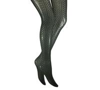 CALZE PRESTIGE (1 PAIO) Elegante collant traforato con disegno geometrico, elasticizzato, morbidissimo, effetto seta - 100% Made in (Brescia) Italy (Verde bosco)