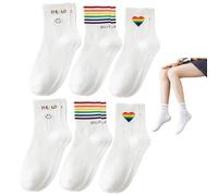 Calze Rainbow Pride, 6 Paia di Calze Colorate in Tessuto Morbido ed Elastico, Adatte a Tutte le Misure, Perfette per il Giorno del Pride e Come Regalo per la Comunità LGBTQ+