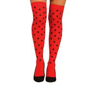 Guirca- Calze Parigine con Pois, Colore Rosso e Nero, 17332