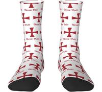 Calze Running Deus Vult Knights Templar Cross Antiodore Calze Termiche Unisex Calzini Calcio Per Adulto Calcio Uomo