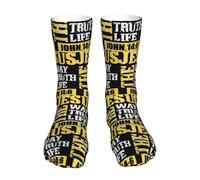 Calze Running Jesus The Way Truth Life John 14：6 Book Unisex Crew-Smlx Calze Casual Crew Socks Per Adulto Uomo Sport