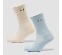 Calze running riflettenti MP (confezione da 2) - Burro/azzurro baby - UK 2-5