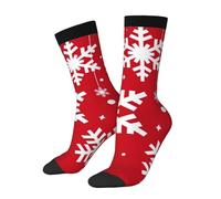Calze Running Winter Snowflakes Red Antiscivolo Calze Termiche Comodi Crew Socks Per Calcio Uomo Trekking