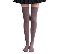 Calze sopra il ginocchio per le donne lunghe tinta unita coscia calze alte | Calzini a compressione con presa delicata sulla gamba, calze alte alla coscia, per cosplay, feste e uso quotidiano
