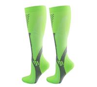 Calze sportive professionali a compressione per uomo e donna calze da ciclismo sopra il ginocchio e calze da calcio per polpaccio, verde, L