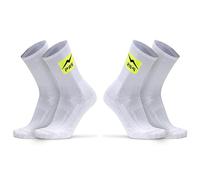 Calze Sportive Uomo Tennis Padel Traspiranti in morbido cotone certificato. Calzini Performanti per il Calcio Crossfit Palestra Basket Yoga Escursionismo Sport, 2 Paia, Bianco (43-46)