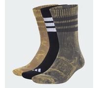 adidas Unisex - Adulto 3 Stripes Cushioned Crew Stone Wash 3 Pair Pack Socks, grey six/Khaki Six/black/white, M