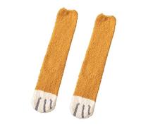 Calze Tecniche Uomo Calze morbide da donna comode morbide e soffici pantofole animali carini calzini caldi per dormire (Yellow, One Size)